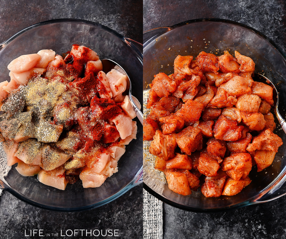 Bang Bang Chicken Skewers Steps