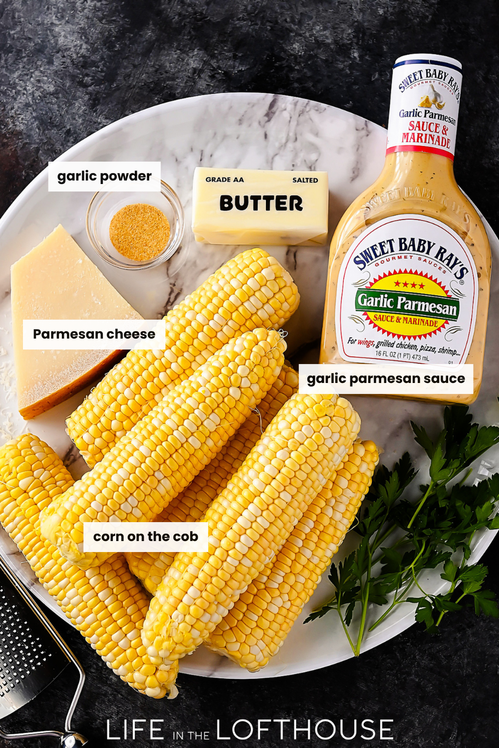 Garlic Parmesan Corn on the Cob Ingredients