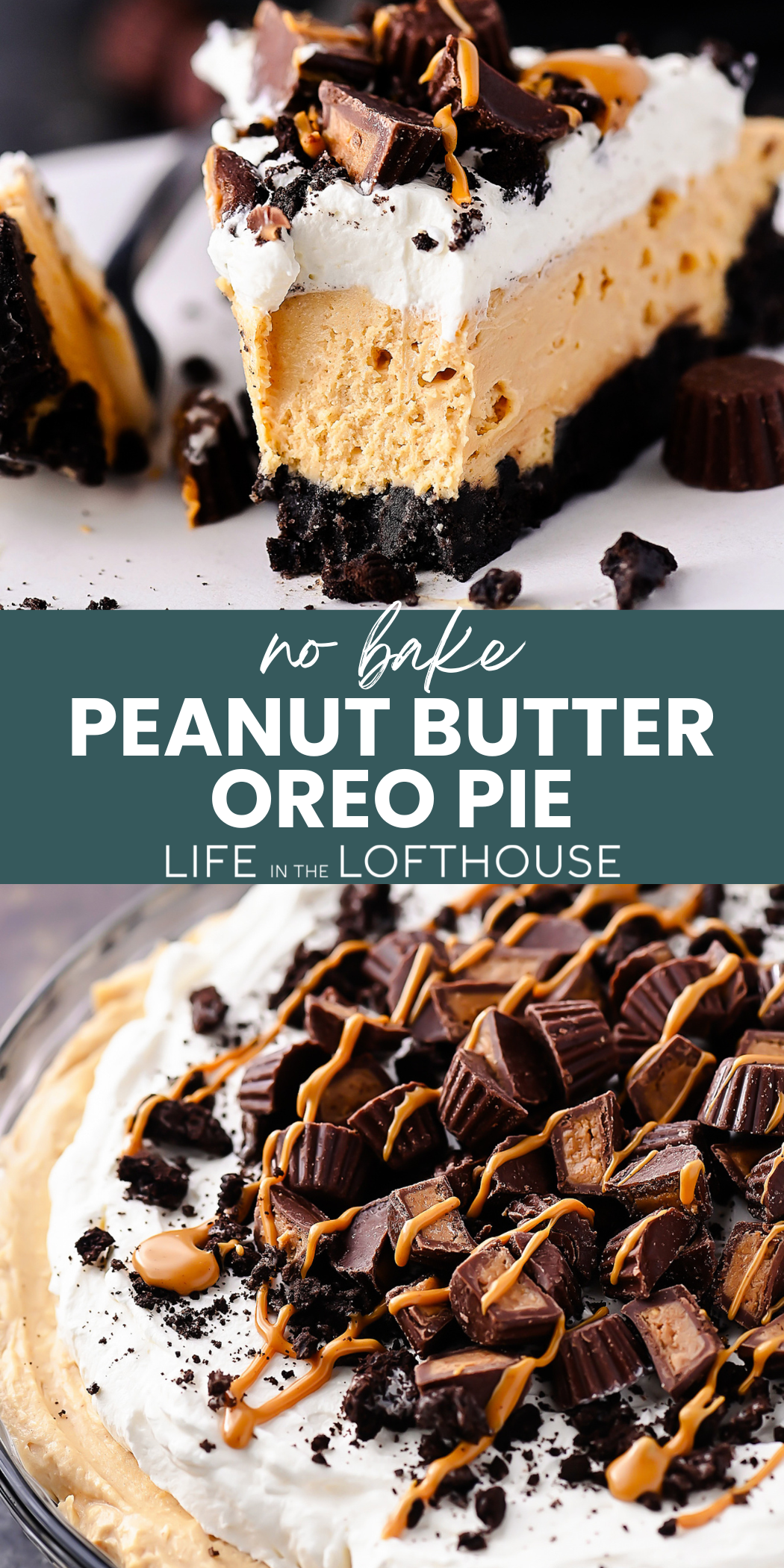 No Bake Peanut Butter Oreo Pie PIN