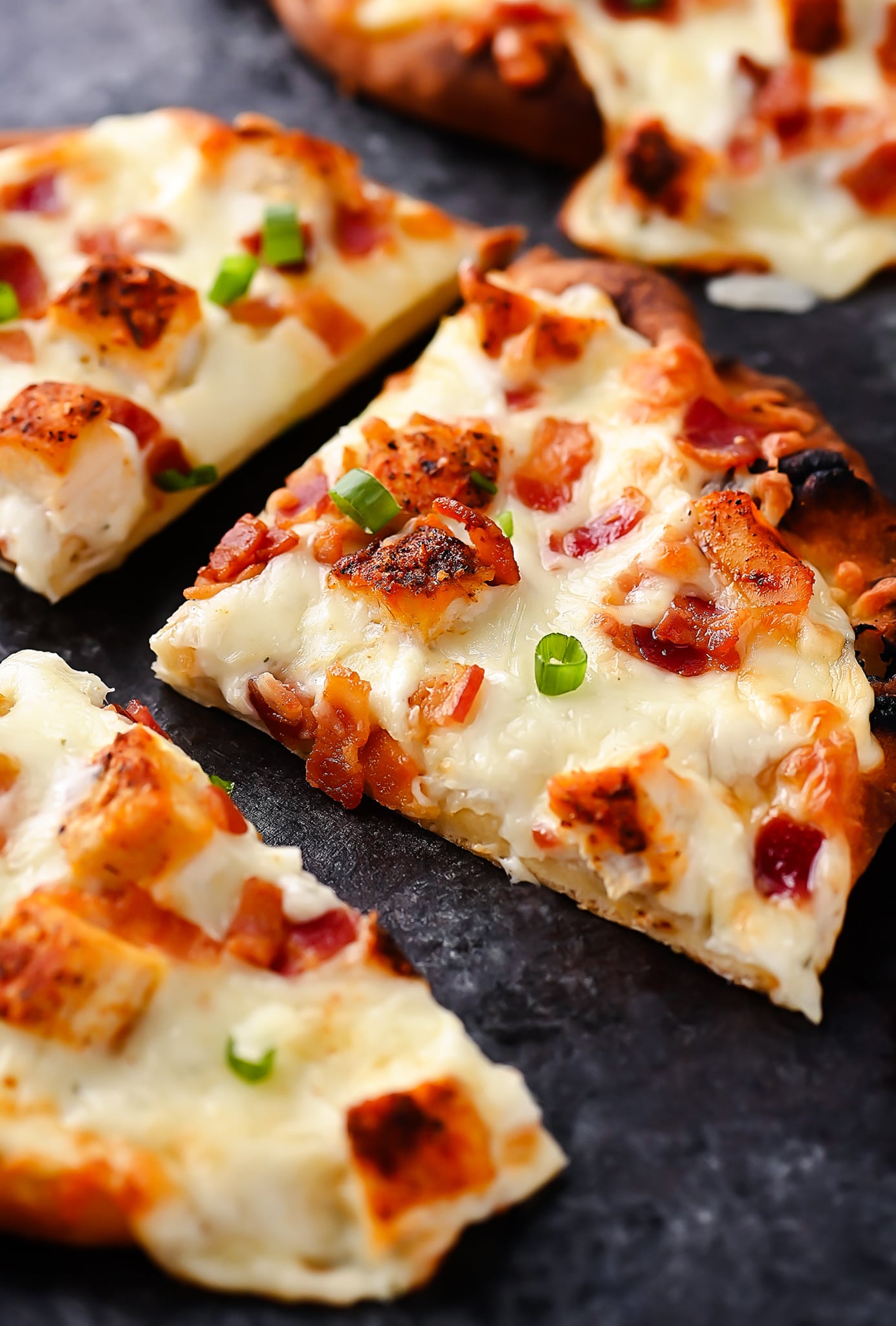Chicken Bacon Ranch Naan Pizzas 