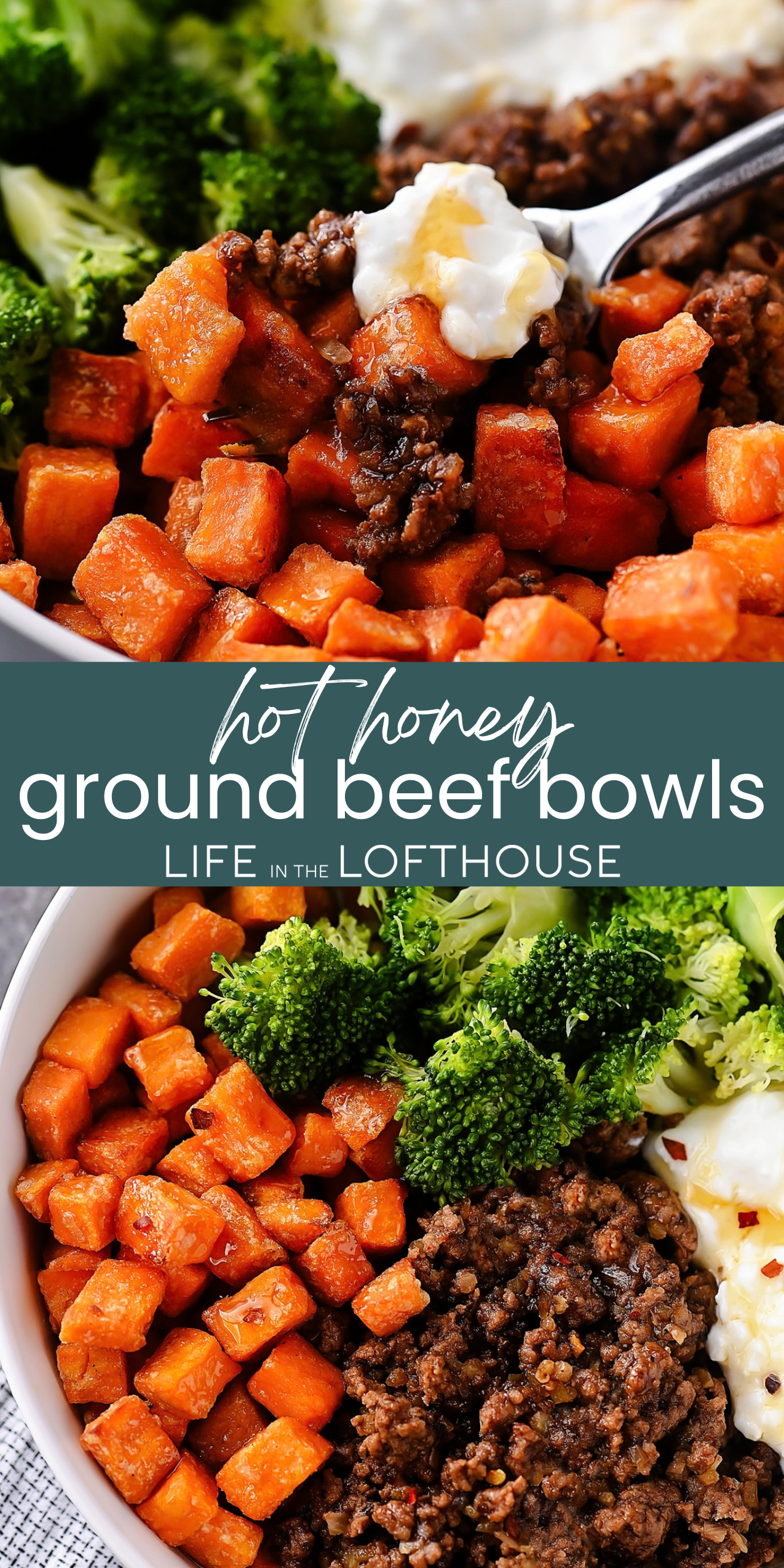 Hot Honey Ground Beef Bowls PIN