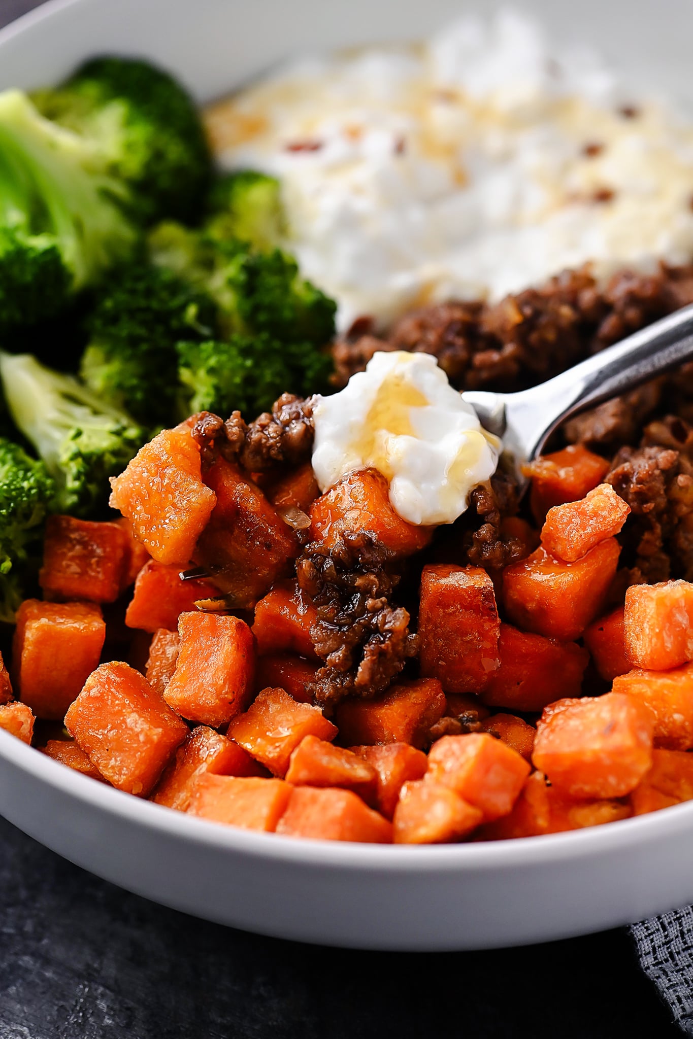 Hot Honey Ground Beef Bowls