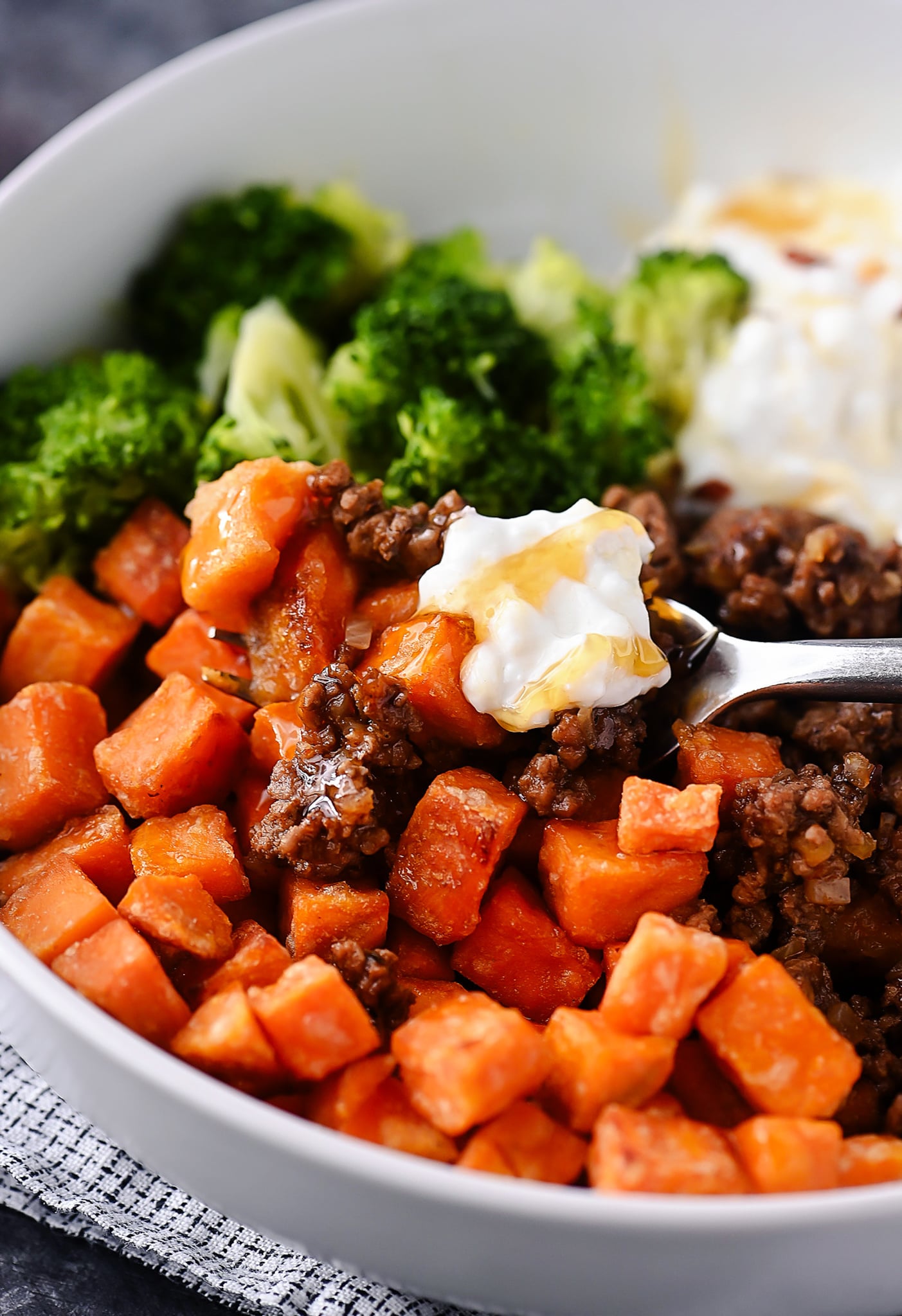 Hot Honey Ground Beef Bowls