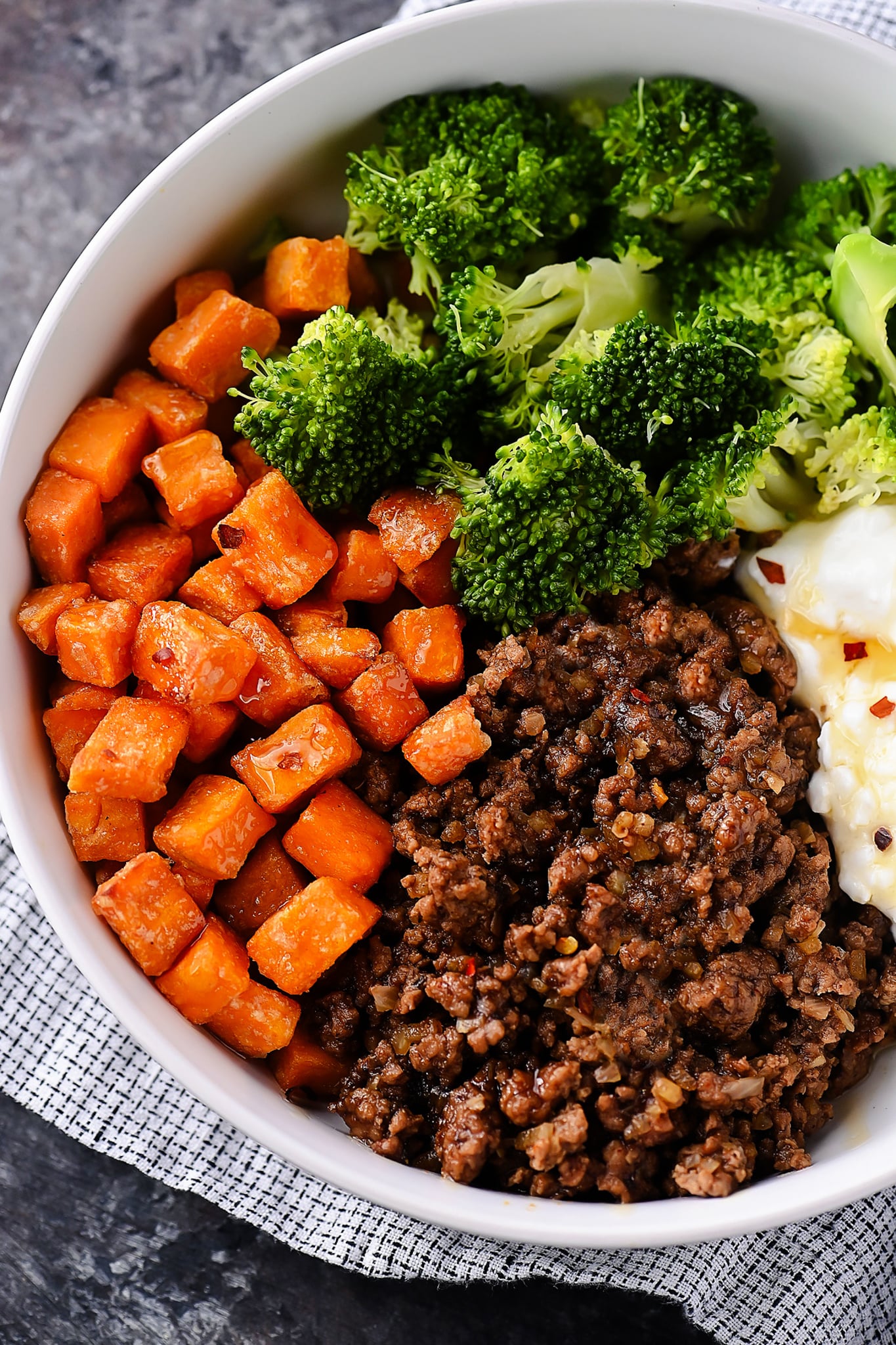 Hot Honey Ground Beef Bowls