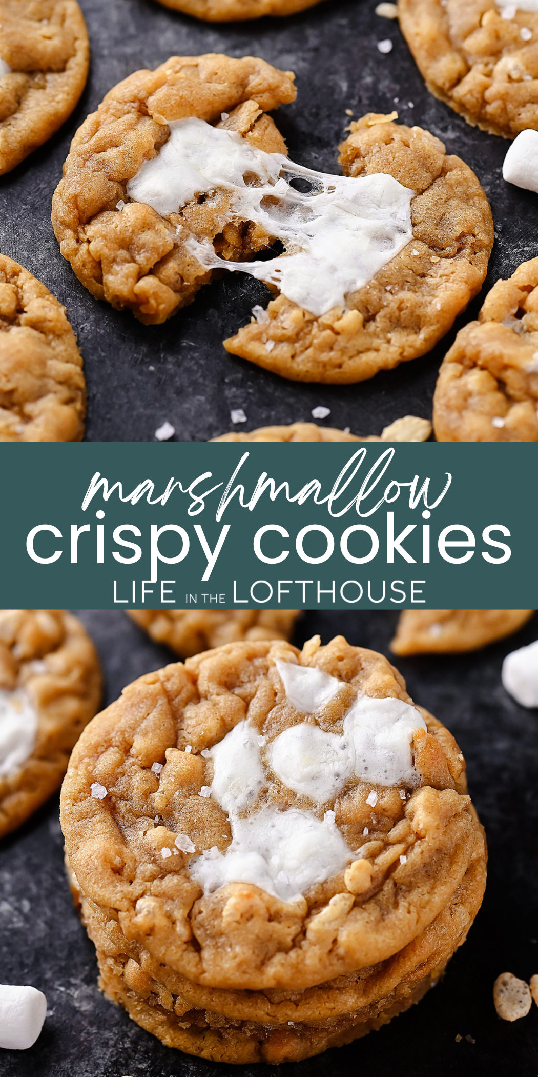 Marshmallow Crispy Cookies PIN