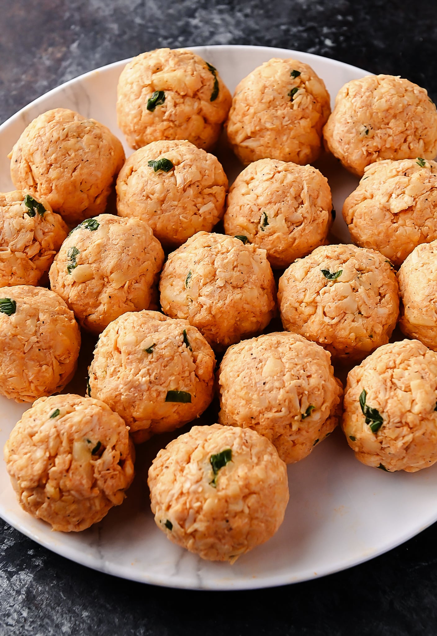 Buffalo Chicken Balls pre-coating